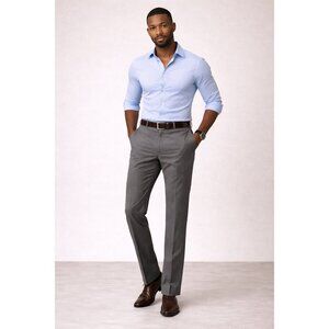 Mizzen+Main Gray Performance Wool Blend Pants Athletic Fit 32x30 Stretch